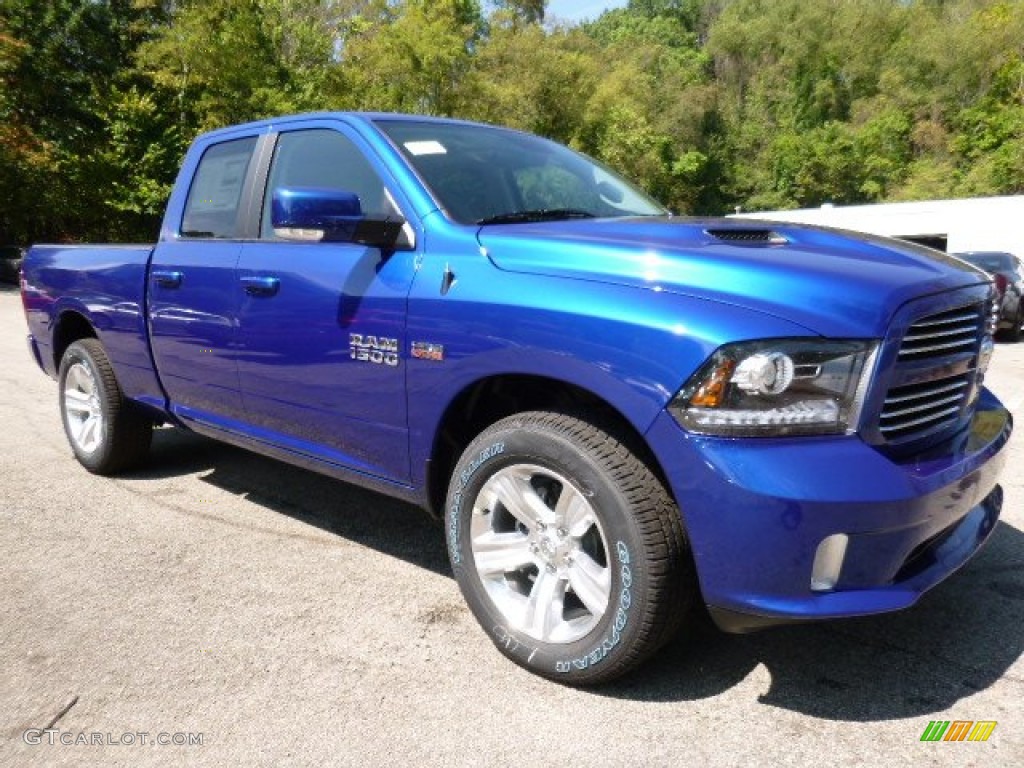 Blue Streak Pearl 2016 Ram 1500 Sport Quad Cab 4x4 Exterior Photo #107089311