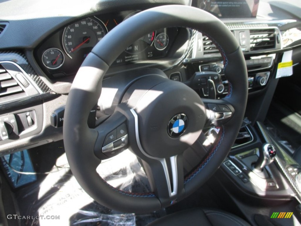 2016 BMW M3 Sedan Black Steering Wheel Photo #107090046