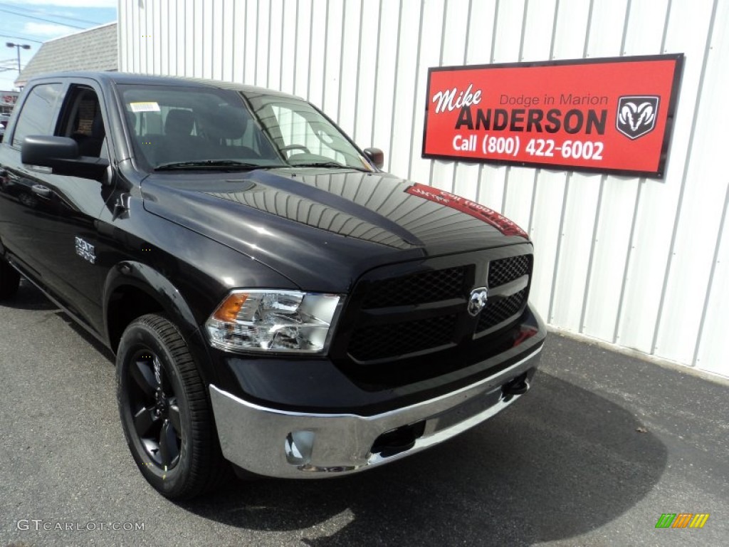 2016 1500 Outdoorsman Crew Cab 4x4 - Brilliant Black Crystal Pearl / Black/Diesel Gray photo #1