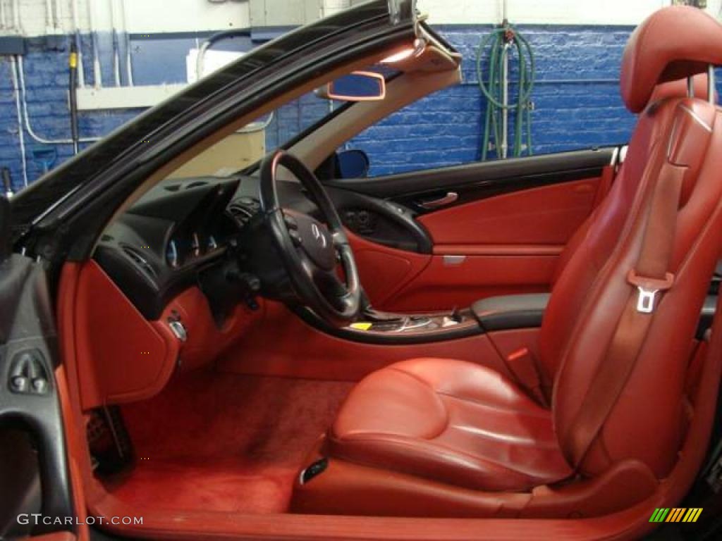 2004 SL 500 Roadster - Black / Charcoal/Berry Red photo #11