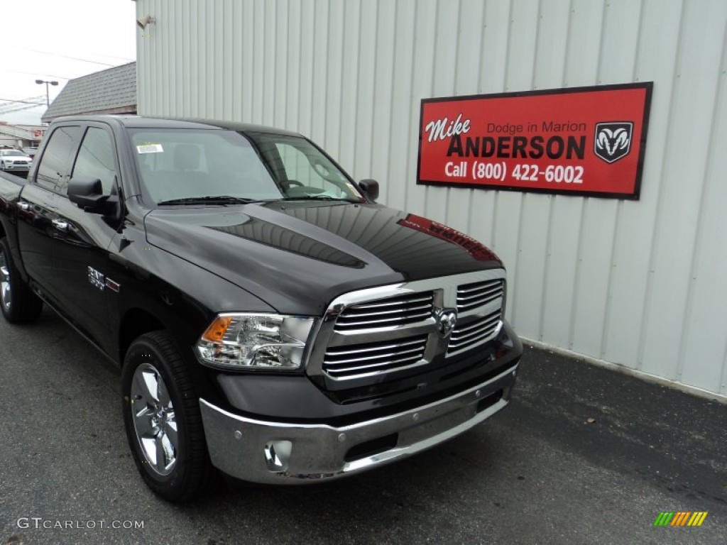 2016 1500 Big Horn Crew Cab 4x4 - Brilliant Black Crystal Pearl / Black/Diesel Gray photo #1