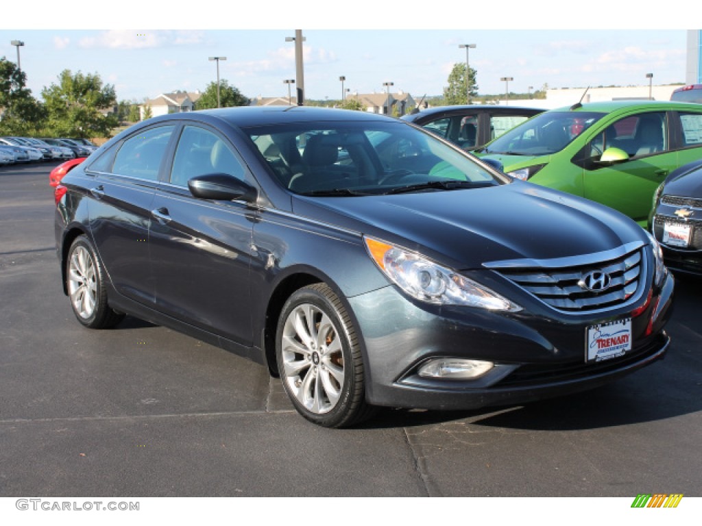 2013 Sonata SE 2.0T - Pacific Blue Pearl / Gray photo #2