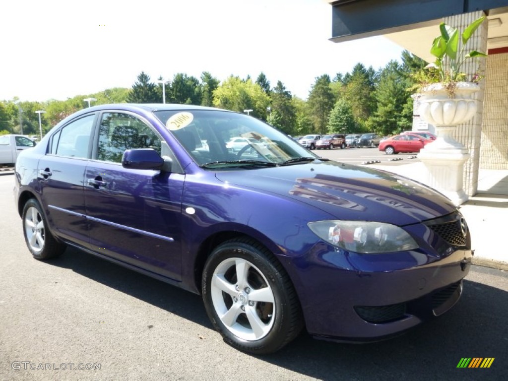 2006 MAZDA3 i Touring Sedan - Strato Blue Mica / Black photo #6