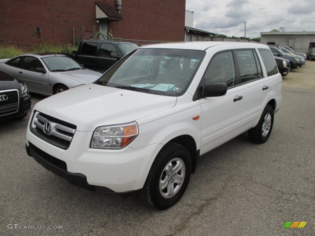 2007 Pilot LX 4WD - Taffeta White / Saddle photo #8