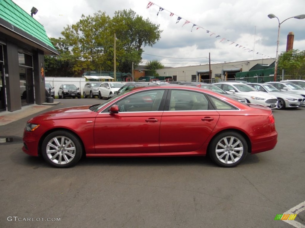 2013 A6 3.0T quattro Sedan - Garnet Red Pearl Effect / Velvet Beige photo #6