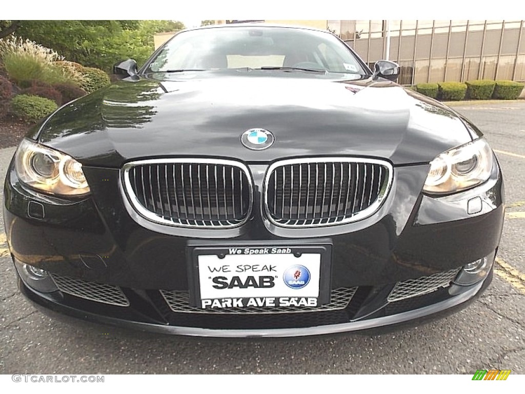 2010 3 Series 335i xDrive Coupe - Black Sapphire Metallic / Coral Red/Black Dakota Leather photo #8