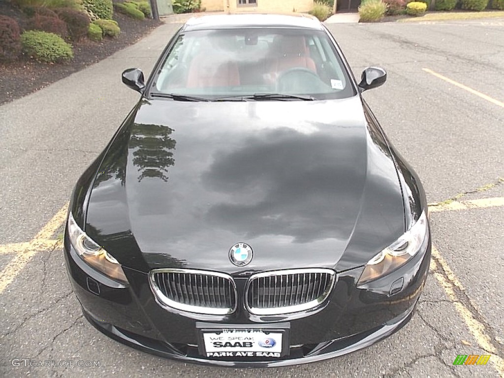 2010 3 Series 335i xDrive Coupe - Black Sapphire Metallic / Coral Red/Black Dakota Leather photo #9