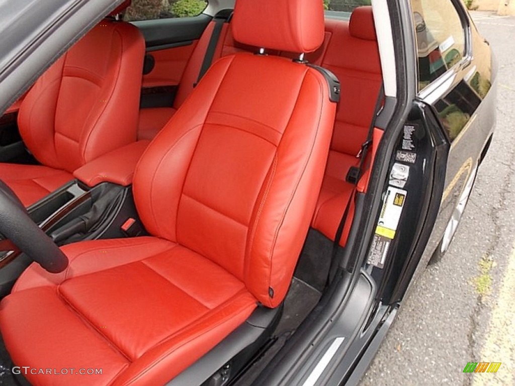 2010 3 Series 335i xDrive Coupe - Black Sapphire Metallic / Coral Red/Black Dakota Leather photo #11