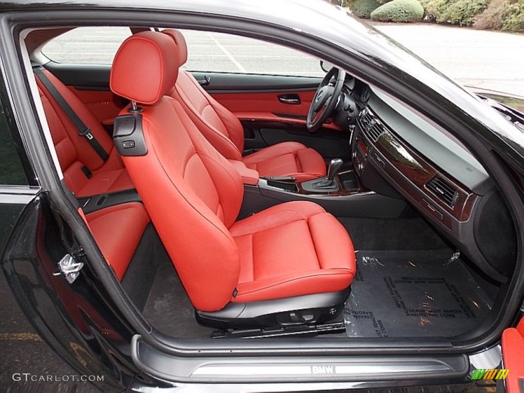 2010 3 Series 335i xDrive Coupe - Black Sapphire Metallic / Coral Red/Black Dakota Leather photo #18