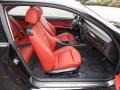 2010 BMW 3 Series Coral Red/Black Dakota Leather Interior Front Seat Photo