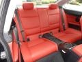 2010 BMW 3 Series Coral Red/Black Dakota Leather Interior Rear Seat Photo