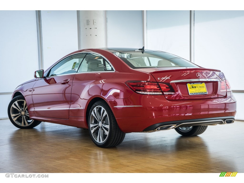 2016 E 400 Coupe - Mars Red / Silk Beige/Espresso Brown photo #3