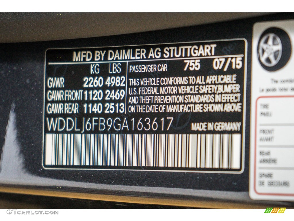 2016 CLS Color Code 755 for Steel Grey Metallic Photo #107116760
