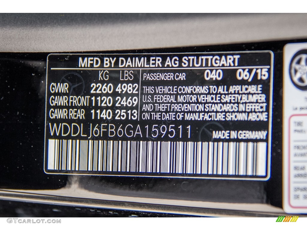 2016 CLS Color Code 040 for Black Photo #107117969