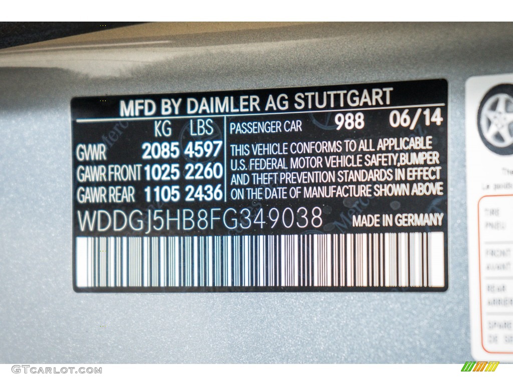2015 Mercedes-Benz C 350 Coupe Color Code Photos