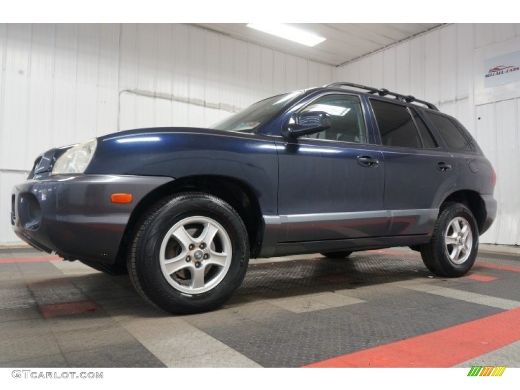 2004 Santa Fe GLS 4WD - Moonlit Blue / Gray photo #2