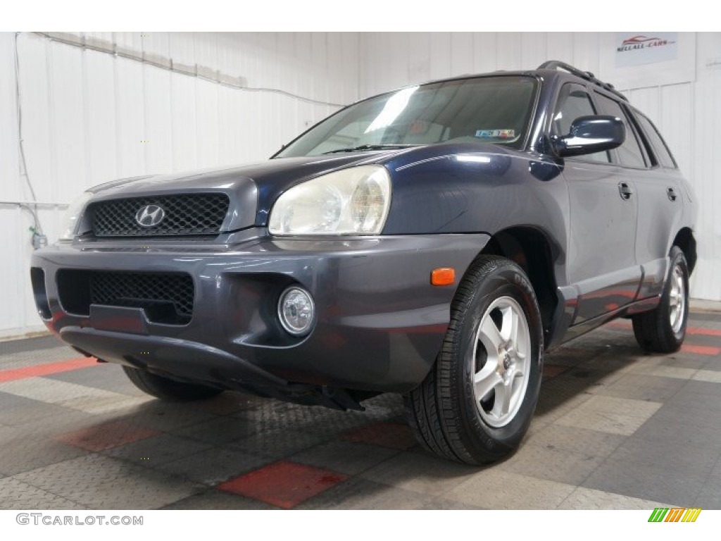 2004 Santa Fe GLS 4WD - Moonlit Blue / Gray photo #3