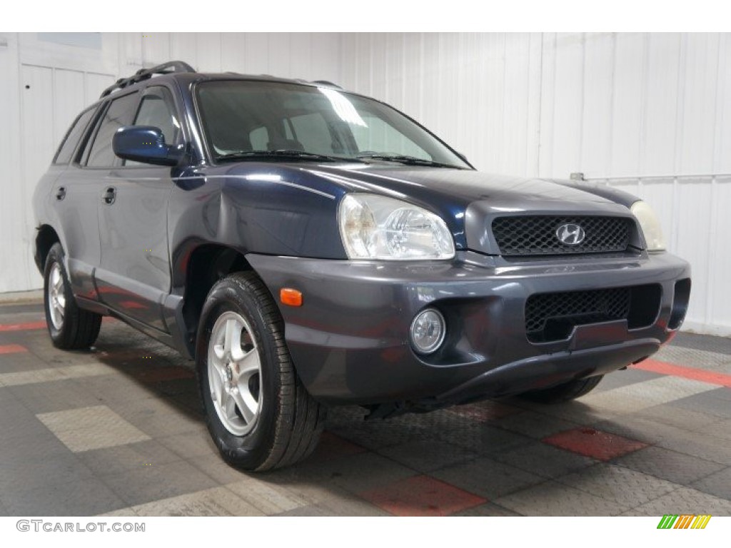 2004 Santa Fe GLS 4WD - Moonlit Blue / Gray photo #5