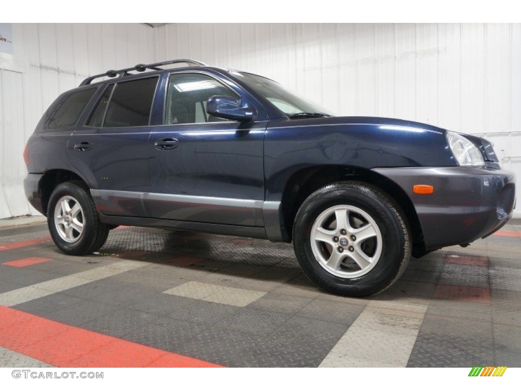 2004 Santa Fe GLS 4WD - Moonlit Blue / Gray photo #6