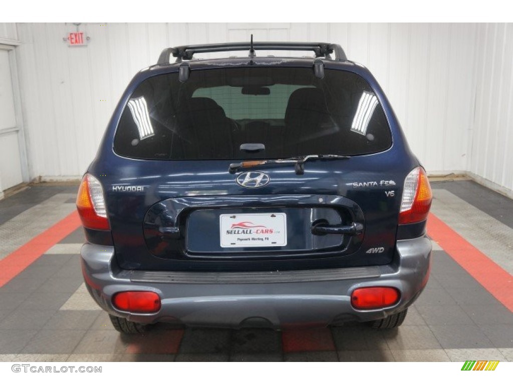 2004 Santa Fe GLS 4WD - Moonlit Blue / Gray photo #9