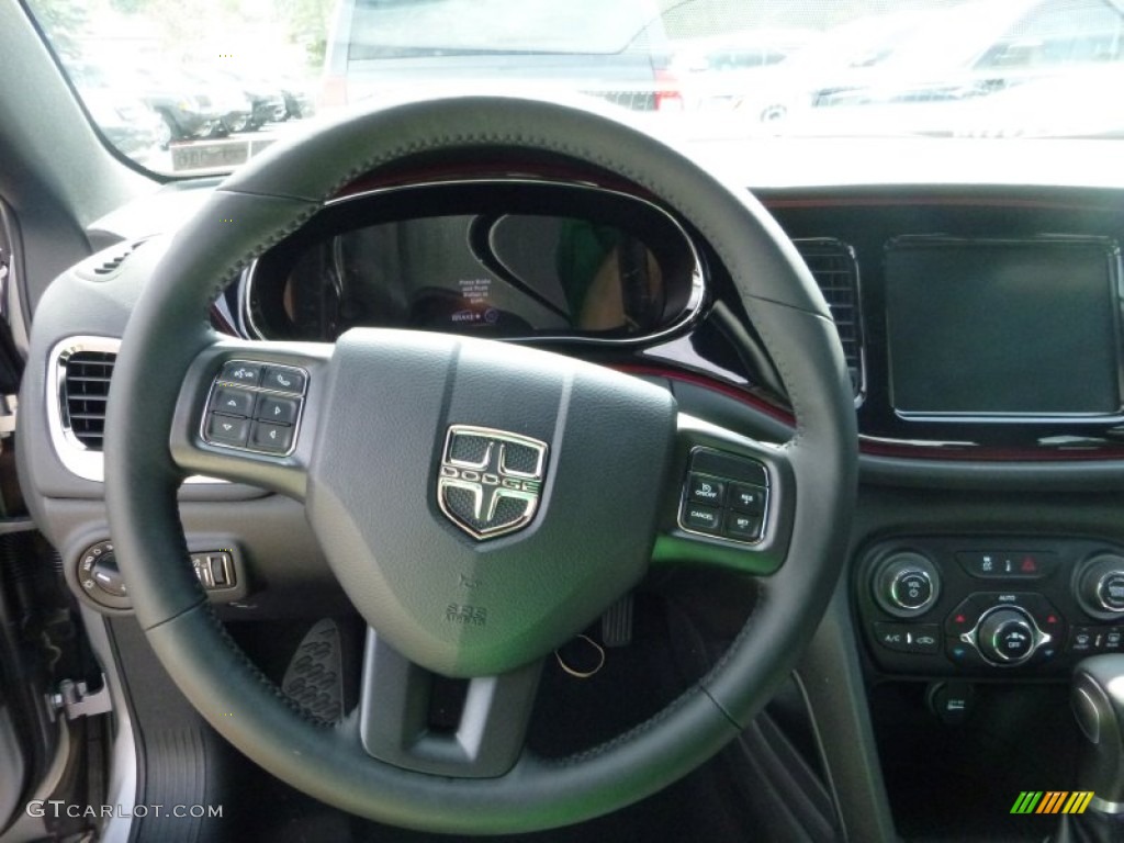 2016 Dodge Dart GT Black Steering Wheel Photo #107127063