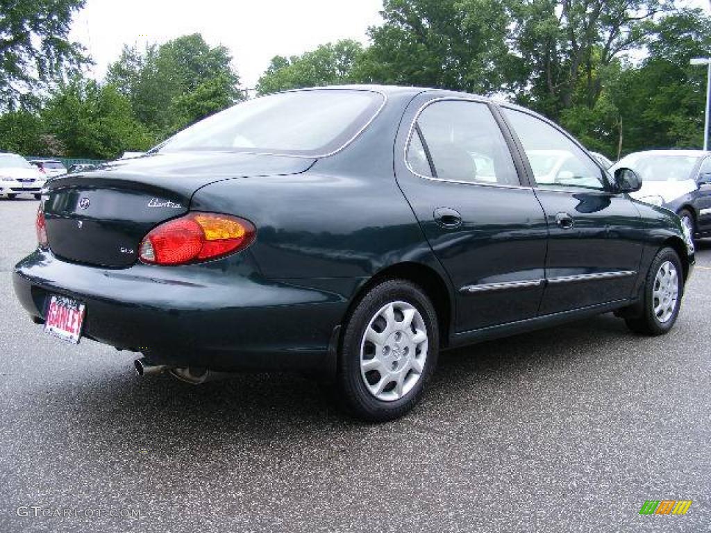 2000 Elantra GLS Sedan - Forest Green / Beige photo #5