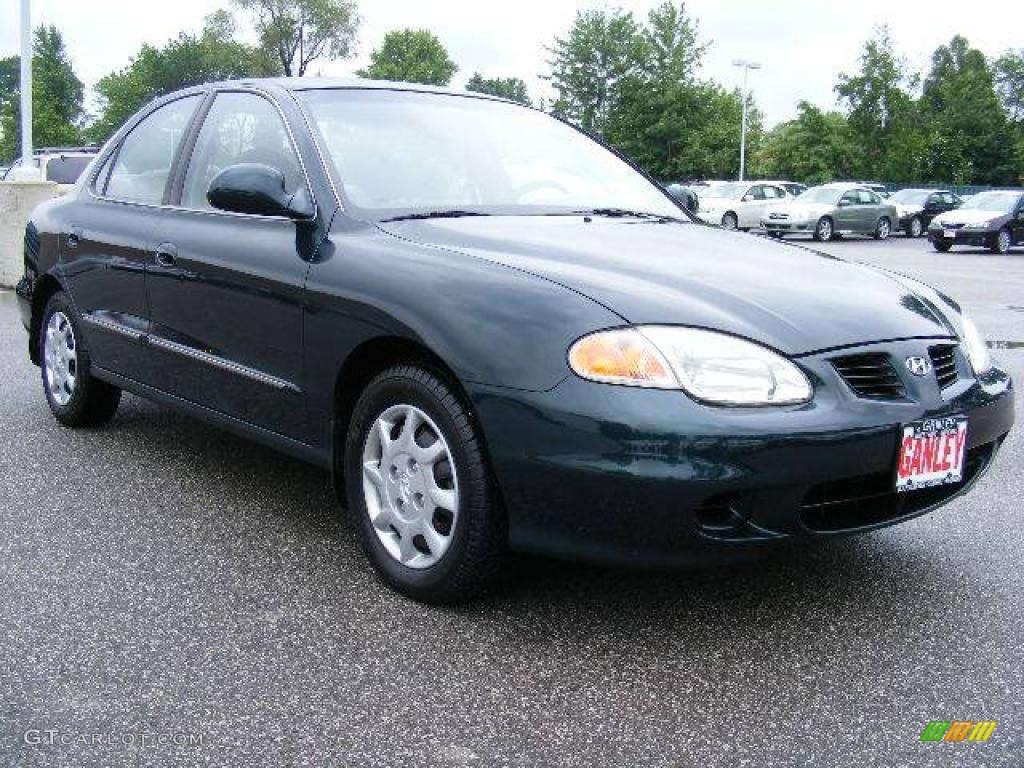 2000 Elantra GLS Sedan - Forest Green / Beige photo #7