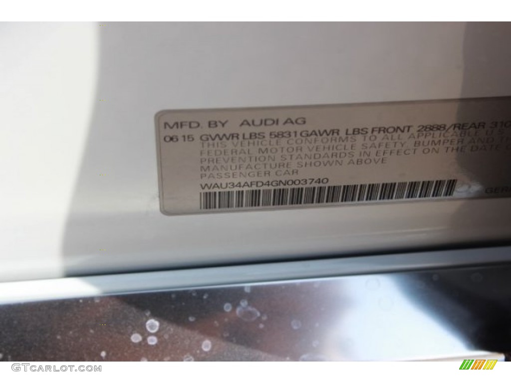 2016 A8 L 3.0T quattro - Glacier White Metallic / Velvet Beige photo #53