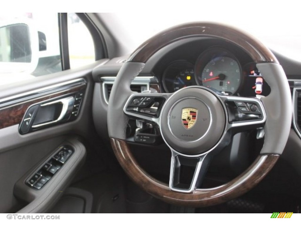 2016 Porsche Macan S Agate Grey Steering Wheel Photo #107140667