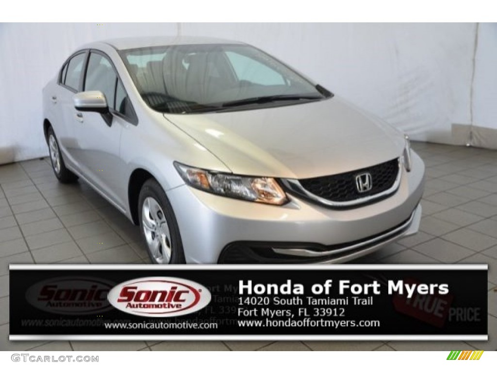 2015 Civic LX Sedan - Alabaster Silver Metallic / Gray photo #1