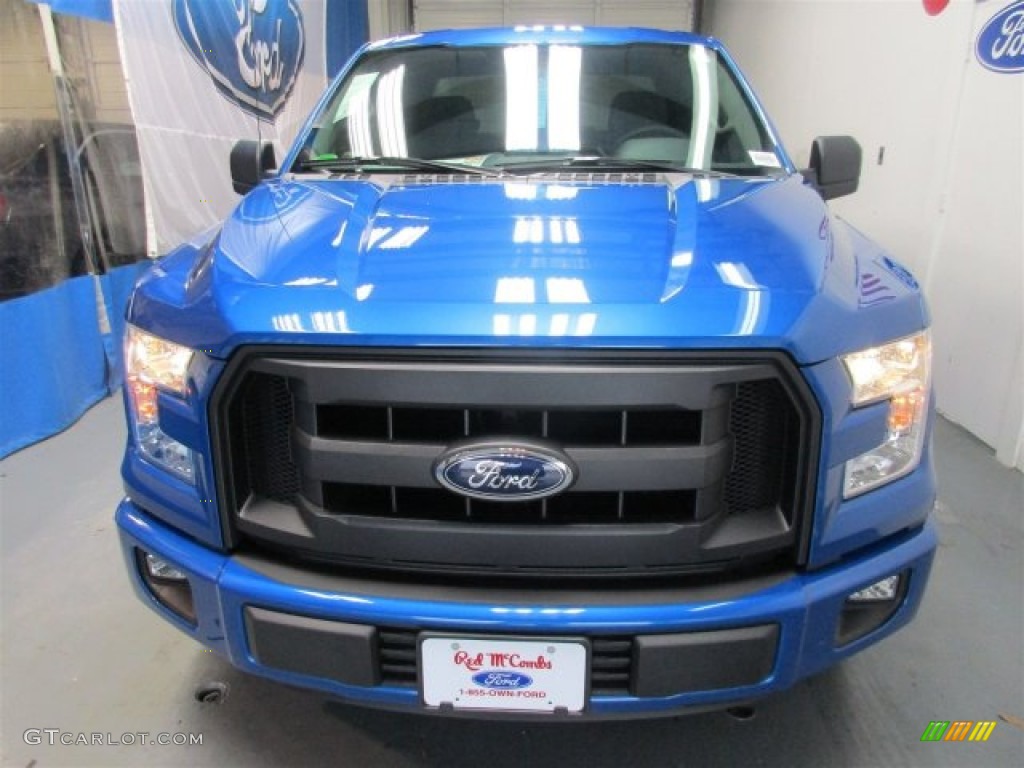 2015 F150 XL SuperCab - Blue Flame Metallic / Medium Earth Gray photo #2