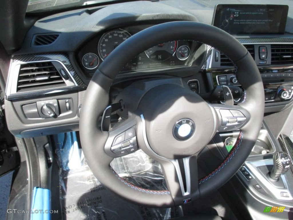 2016 BMW M4 Convertible Black Steering Wheel Photo #107159360