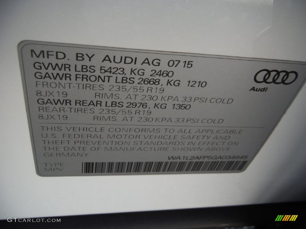 2016 Q5 2.0 TFSI Premium quattro - Glacier White Metallic / Chestnut Brown photo #40