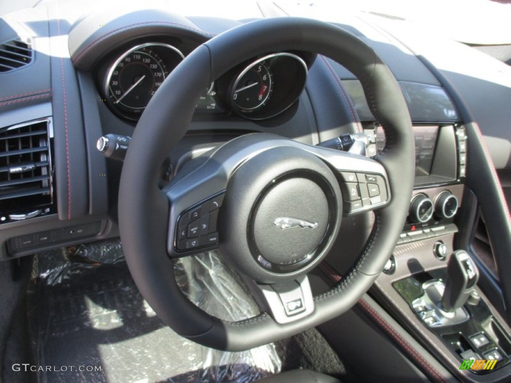 2016 Jaguar F-TYPE R Coupe Jet Steering Wheel Photo #107161088