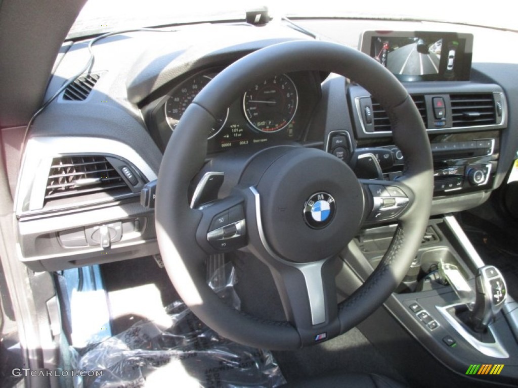 2016 BMW M235i xDrive Coupe Black Steering Wheel Photo #107162225
