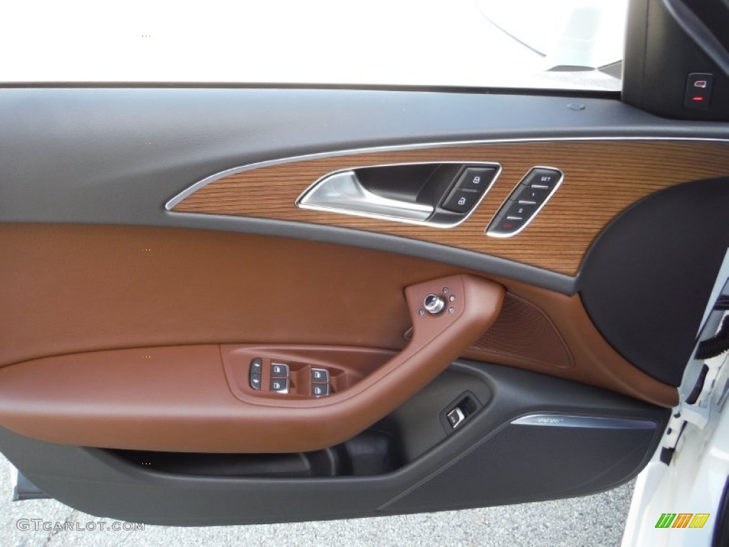 2016 Audi A6 3.0 TDI Premium Plus quattro Nougat Brown Door Panel Photo #107162267