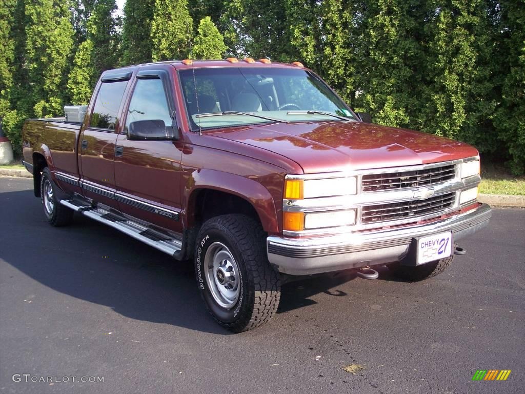 1998 C/K 3500 K3500 Silverado Crew Cab 4x4 - Copper Red Metallic / Gray photo #16