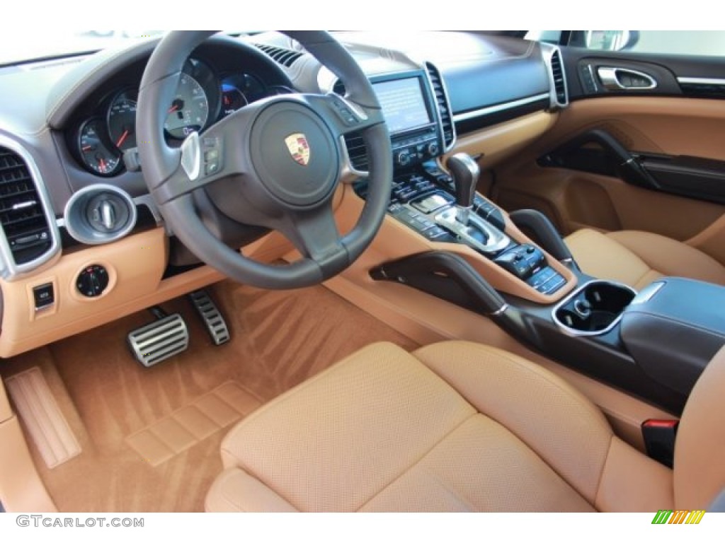 Espresso/Cognac Natural Leather Interior 2014 Porsche Cayenne S Photo #107174279