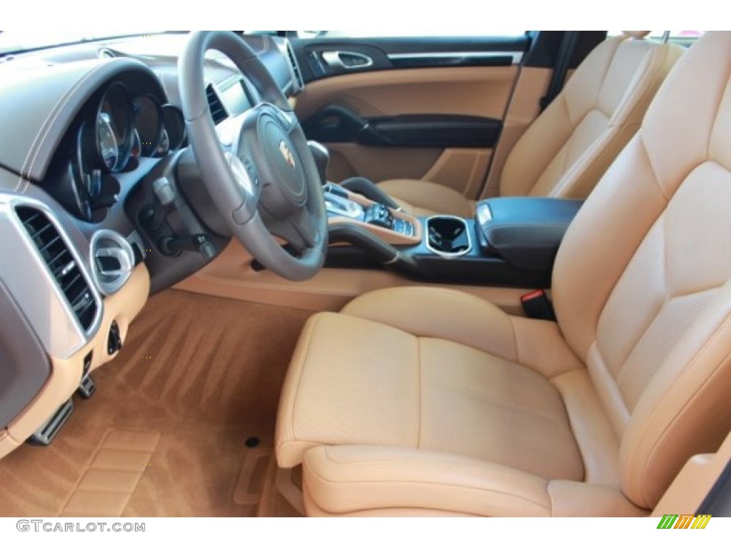 Espresso/Cognac Natural Leather Interior 2014 Porsche Cayenne S Photo #107174300