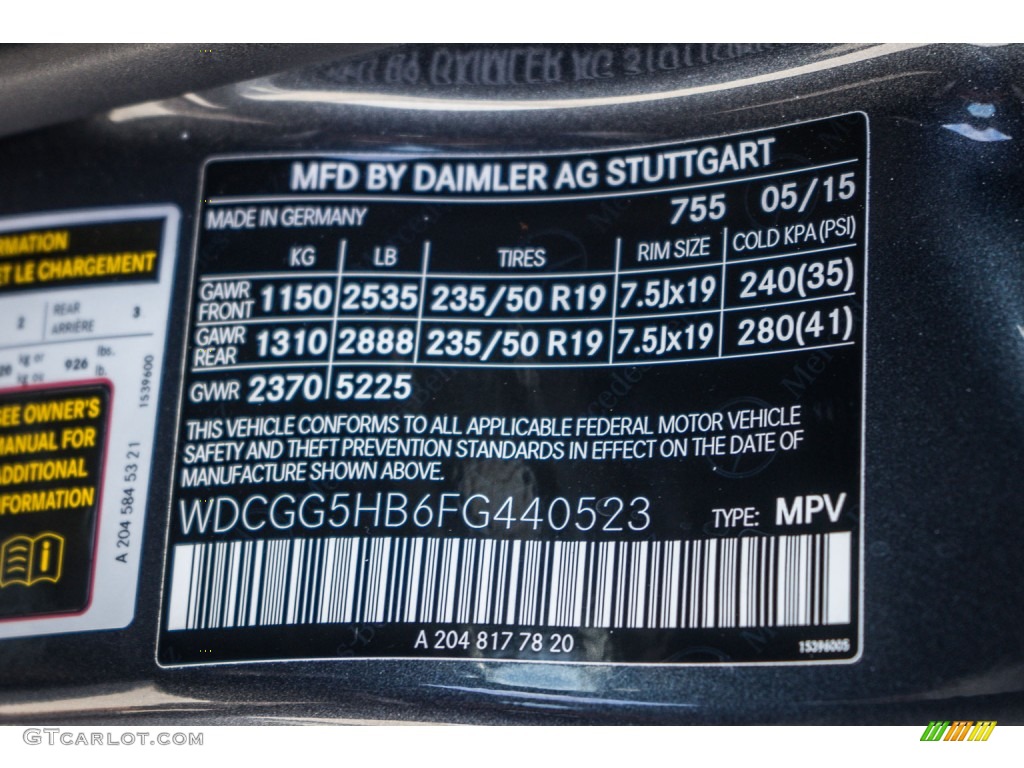 2015 GLK 350 - Steel Grey Metallic / Black photo #8