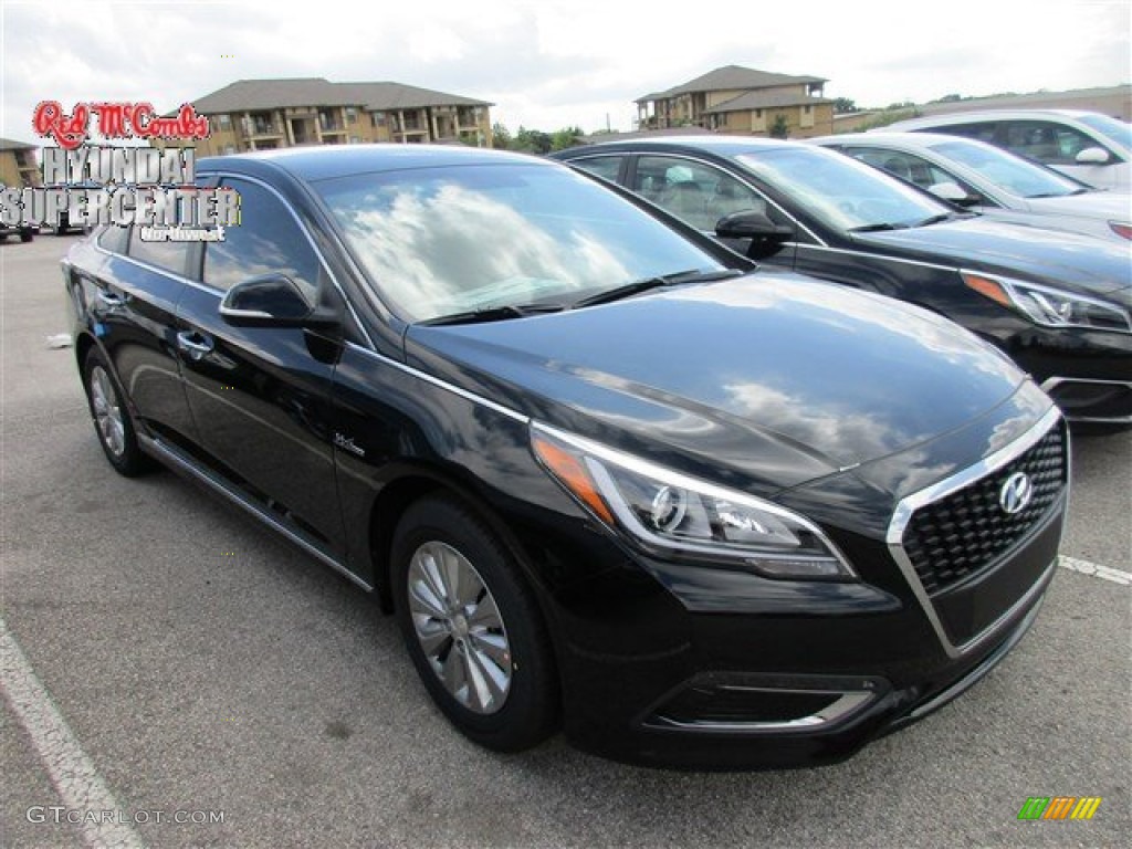 2016 Sonata Hybrid SE - Eclipse Black / Beige photo #1