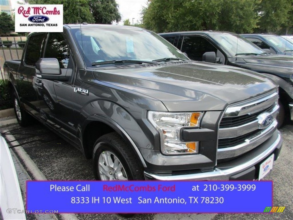 2015 F150 Lariat SuperCrew - Magnetic Metallic / Black photo #1