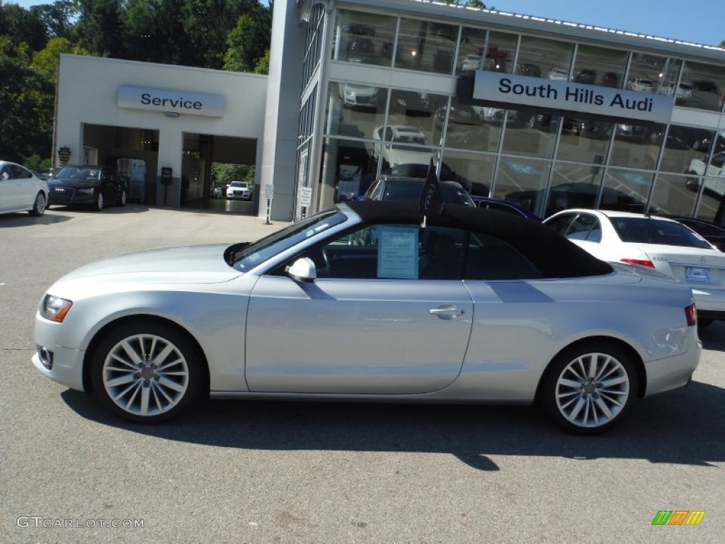 2012 A5 2.0T quattro Cabriolet - Ice Silver Metallic / Black photo #5