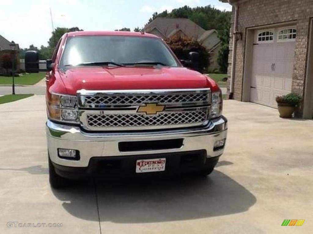 2012 Silverado 2500HD LTZ Crew Cab 4x4 - Victory Red / Dark Cashmere/Light Cashmere photo #4