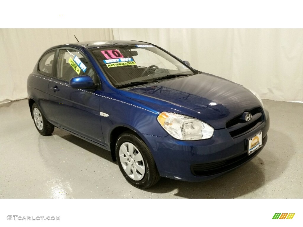 2010 Accent GS 3 Door - Dark Sapphire Blue / Black photo #3