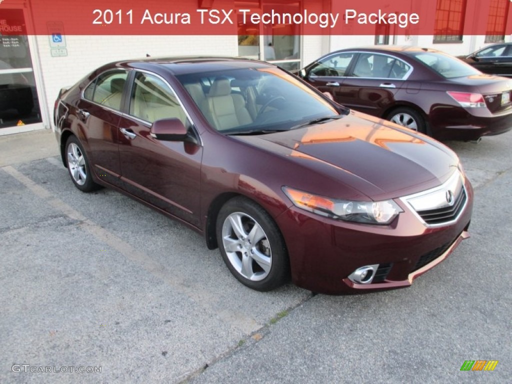 2011 TSX Sedan - Basque Red Pearl / Taupe photo #1