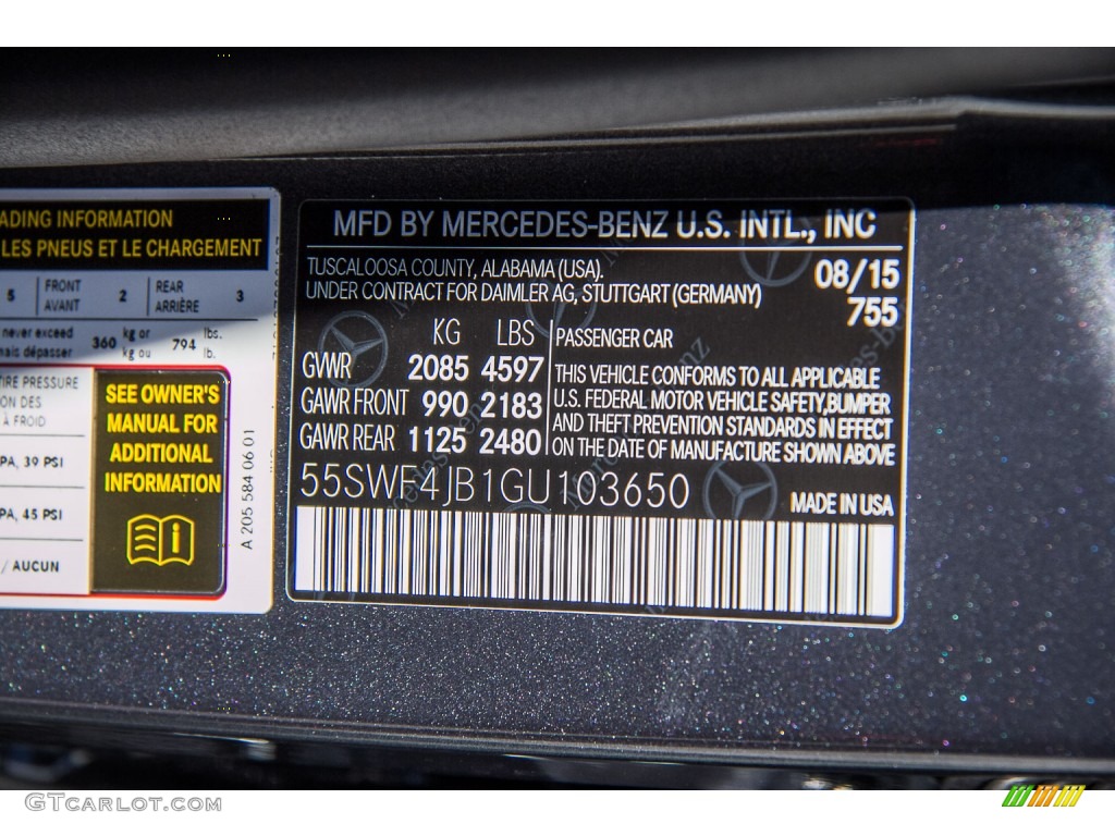 2016 C Color Code 755 for Steel Grey Metallic Photo #107219393