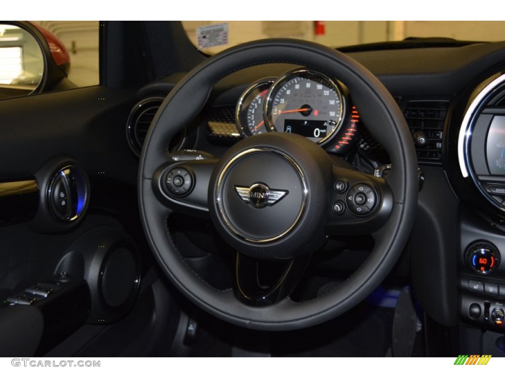 2016 Mini Hardtop Cooper S 4 Door Carbon Black Steering Wheel Photo #107224274
