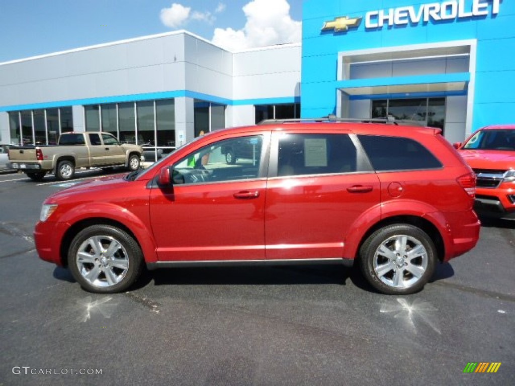 2010 Journey SXT AWD - Inferno Red Crystal Pearl Coat / Pastel Pebble Beige photo #2