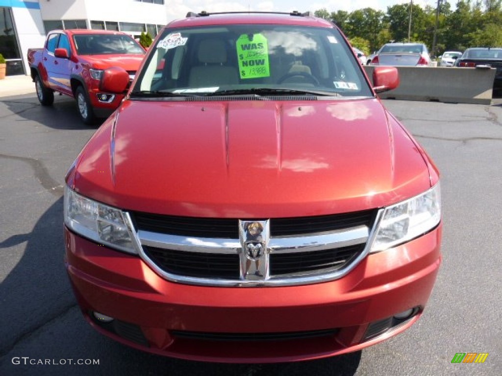 2010 Journey SXT AWD - Inferno Red Crystal Pearl Coat / Pastel Pebble Beige photo #8